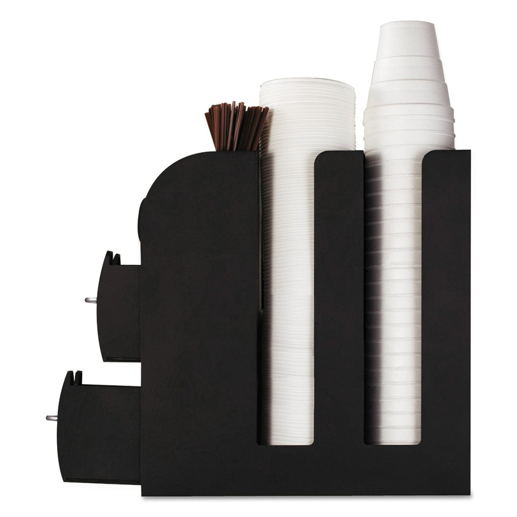 Mind Reader Coffee Condiment Caddy Organizer, 10 Compartments, 5.4 x 11 x 12.6, Black