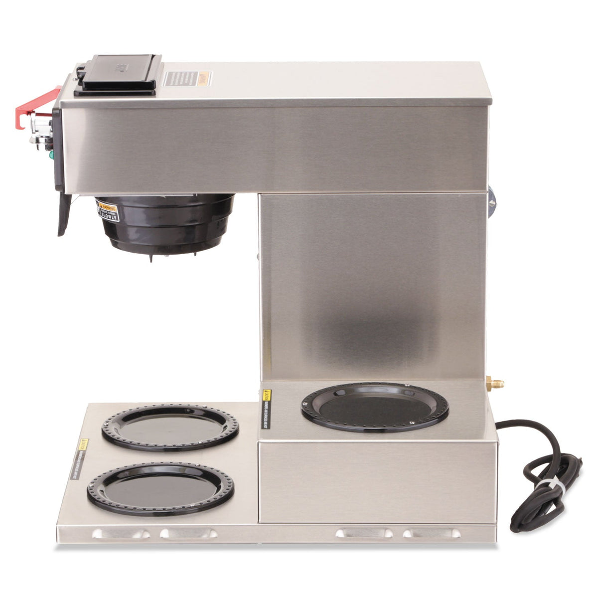 BUNN CWTF-3 Three Burner Automatic Coffee Brewer, 12-Cup, Black/Stainless Steel