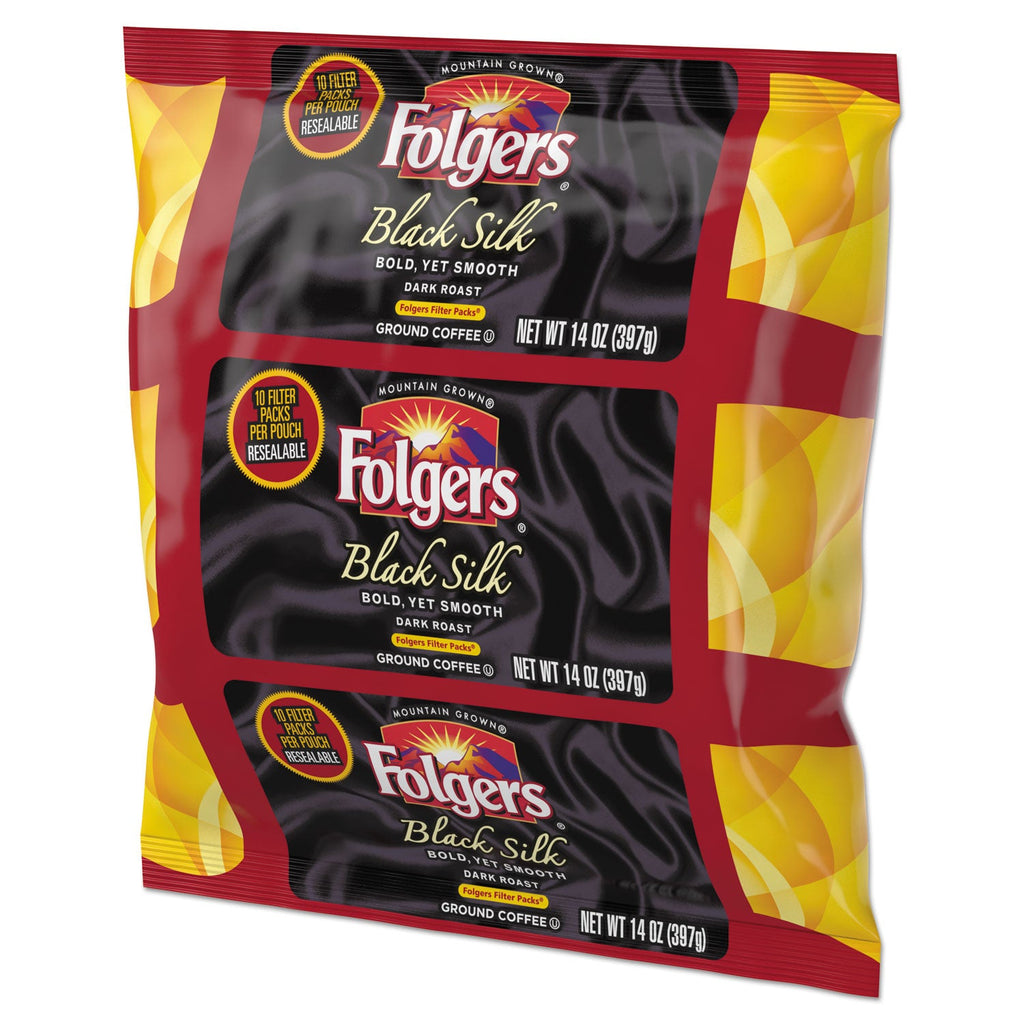 Folgers Coffee Filter Packs, Black Silk, 1.4 oz Pack, 40Packs/Carton