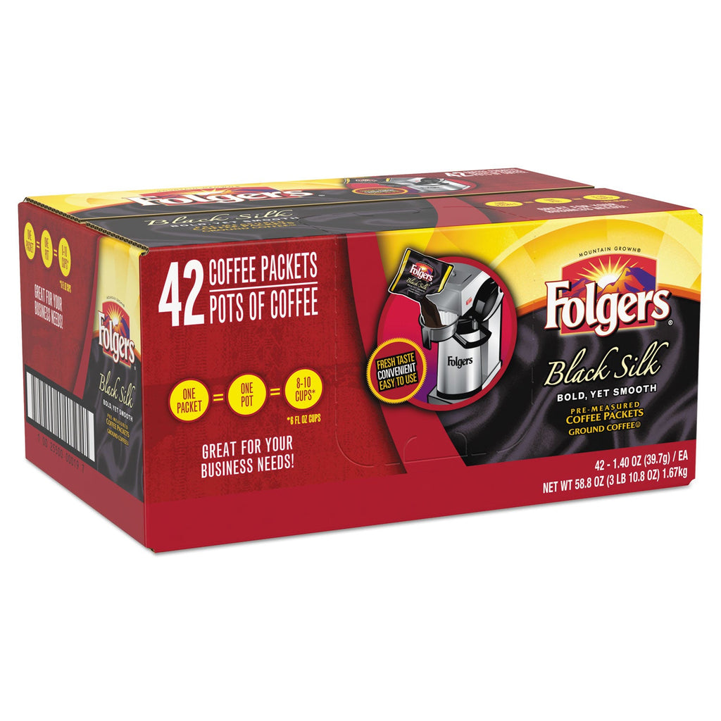 Folgers Coffee, Black Silk, 1.4 oz Packet, 42/Carton