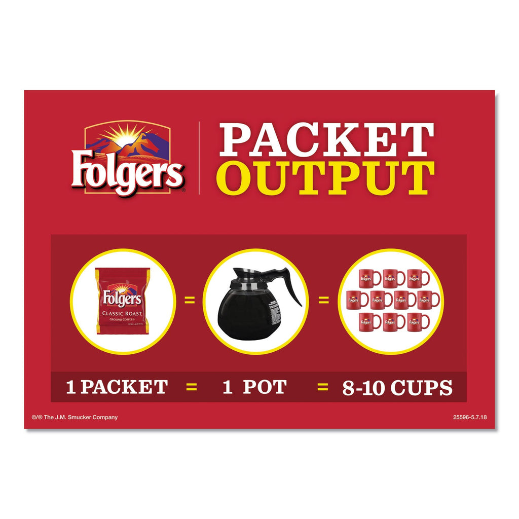 Folgers Ground Coffee Fraction Packs, Traditional Roast, 2oz, 42/Carton