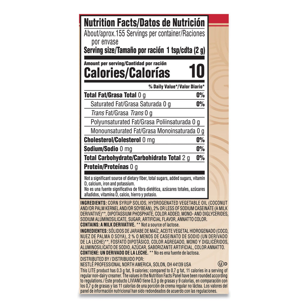Coffee mate Powdered Original Lite Creamer, 11 oz. Canister, 12/Carton