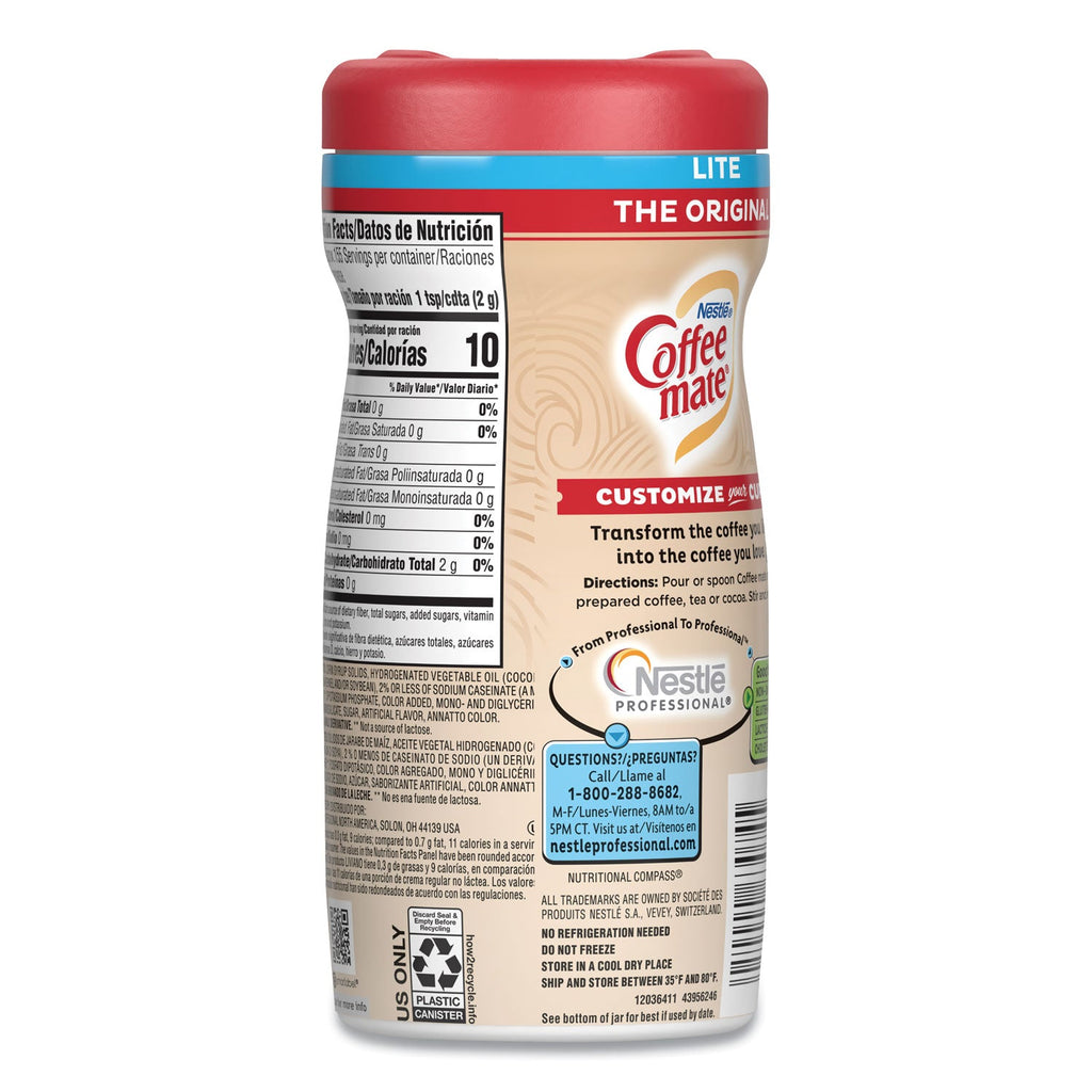 Coffee mate Powdered Original Lite Creamer, 11 oz. Canister, 12/Carton