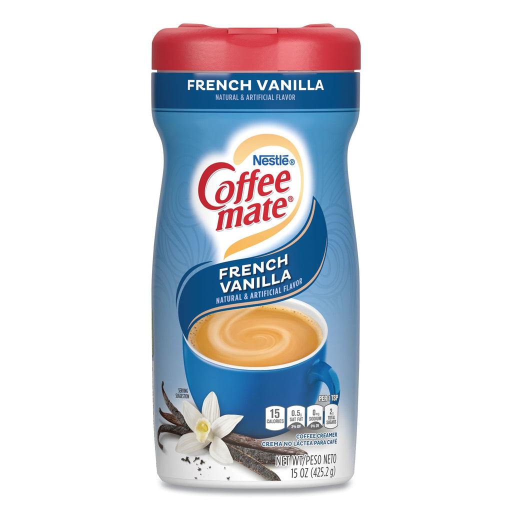 Coffee mate Non-Dairy Powdered Creamer, French Vanilla, 15 oz Canister, 12/Carton