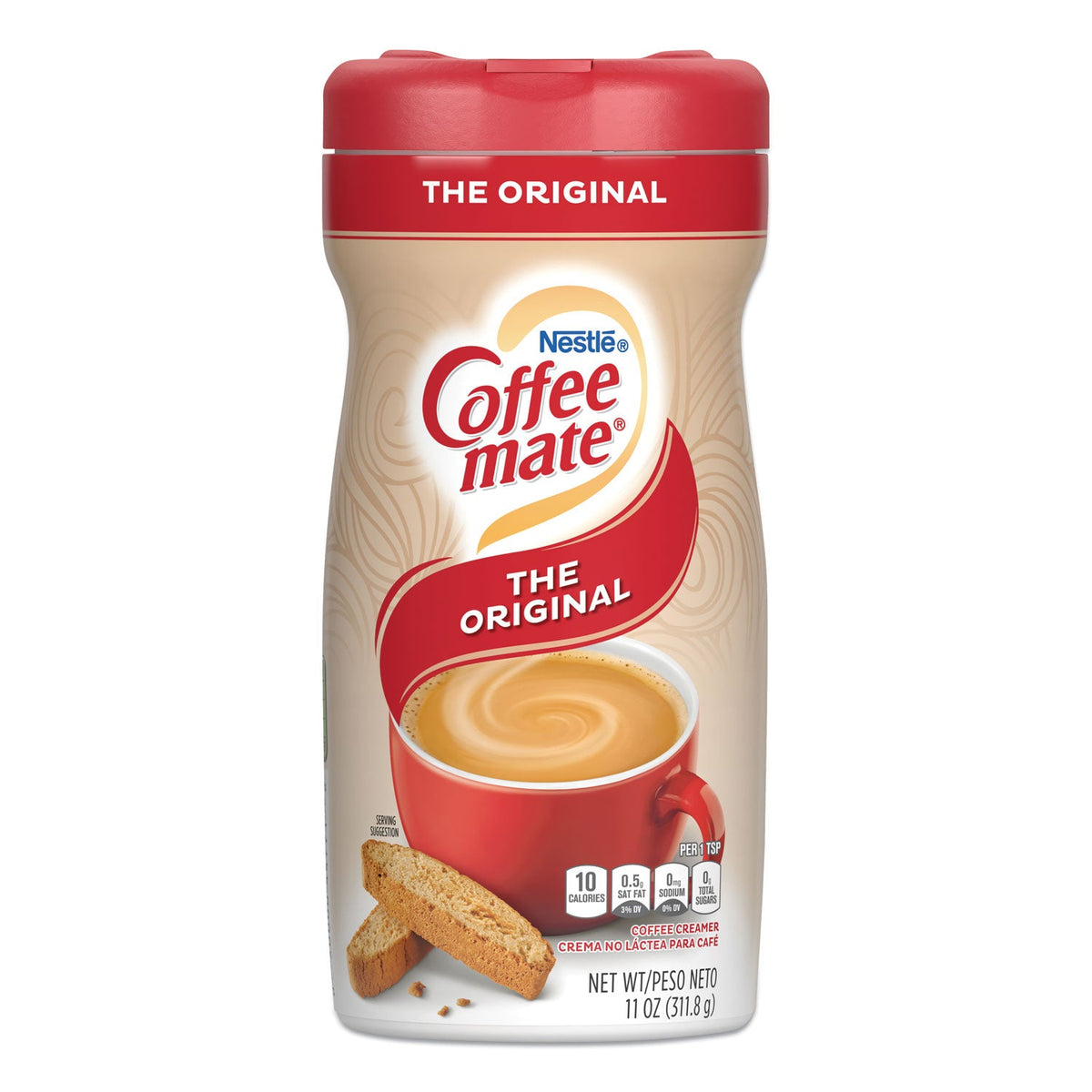 Coffee mate Non-Dairy Powdered Creamer, Original, 11 oz Canister, 12/Carton