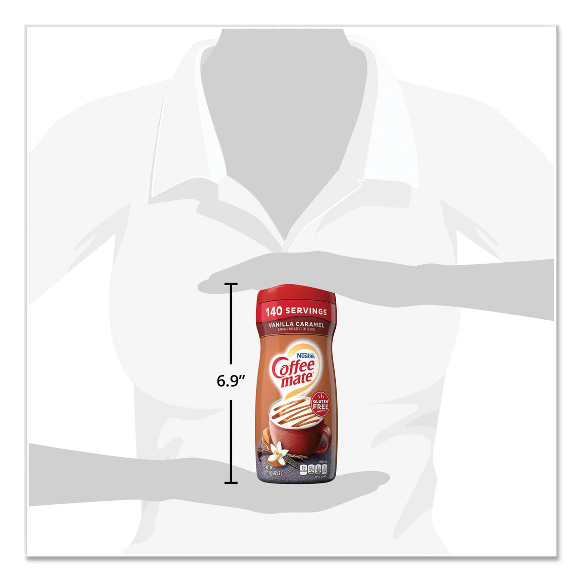Coffee mate Vanilla Carmel Powdered Creamer, 15 oz Canister, 6/Carton