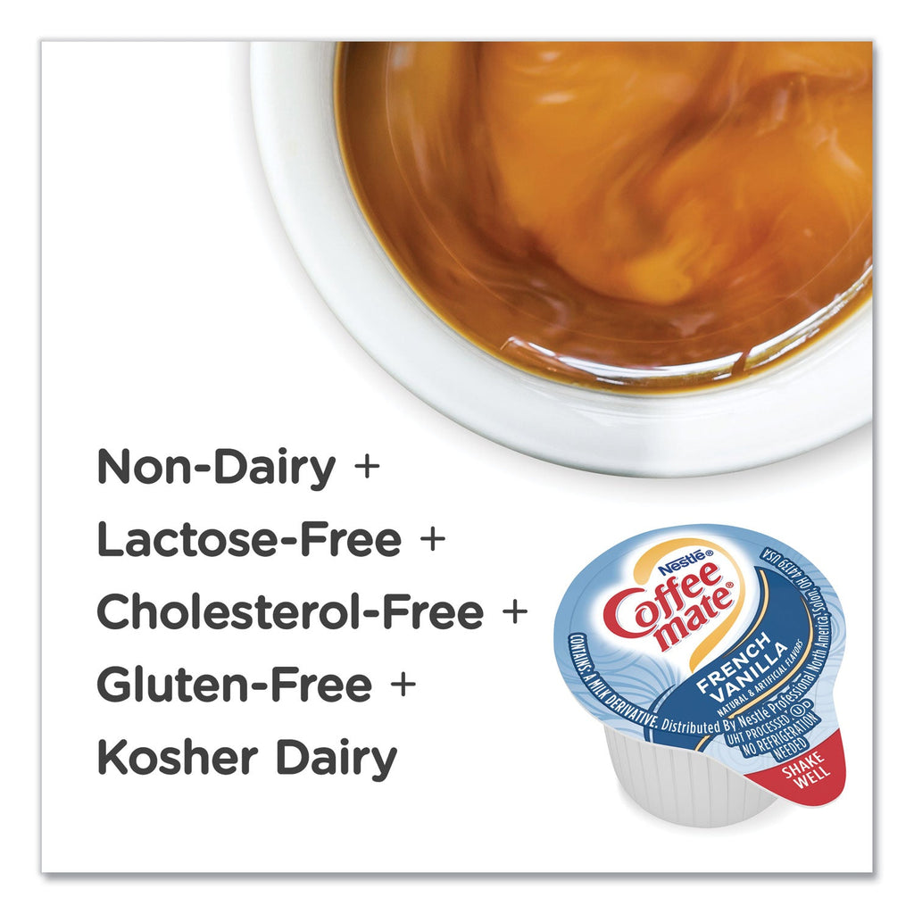 Coffee mate Liquid Coffee Creamer, French Vanilla, 0.38 oz Mini Cups, 180/Carton