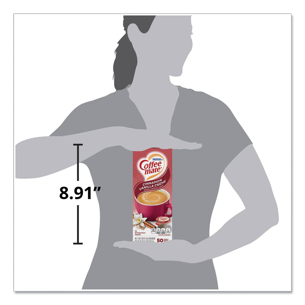 Coffee mate Liquid Coffee Creamer, Cinnamon Vanilla, 0.38 oz Mini Cups, 50/Box, 4 Boxes/Carton, 200 Total/Carton