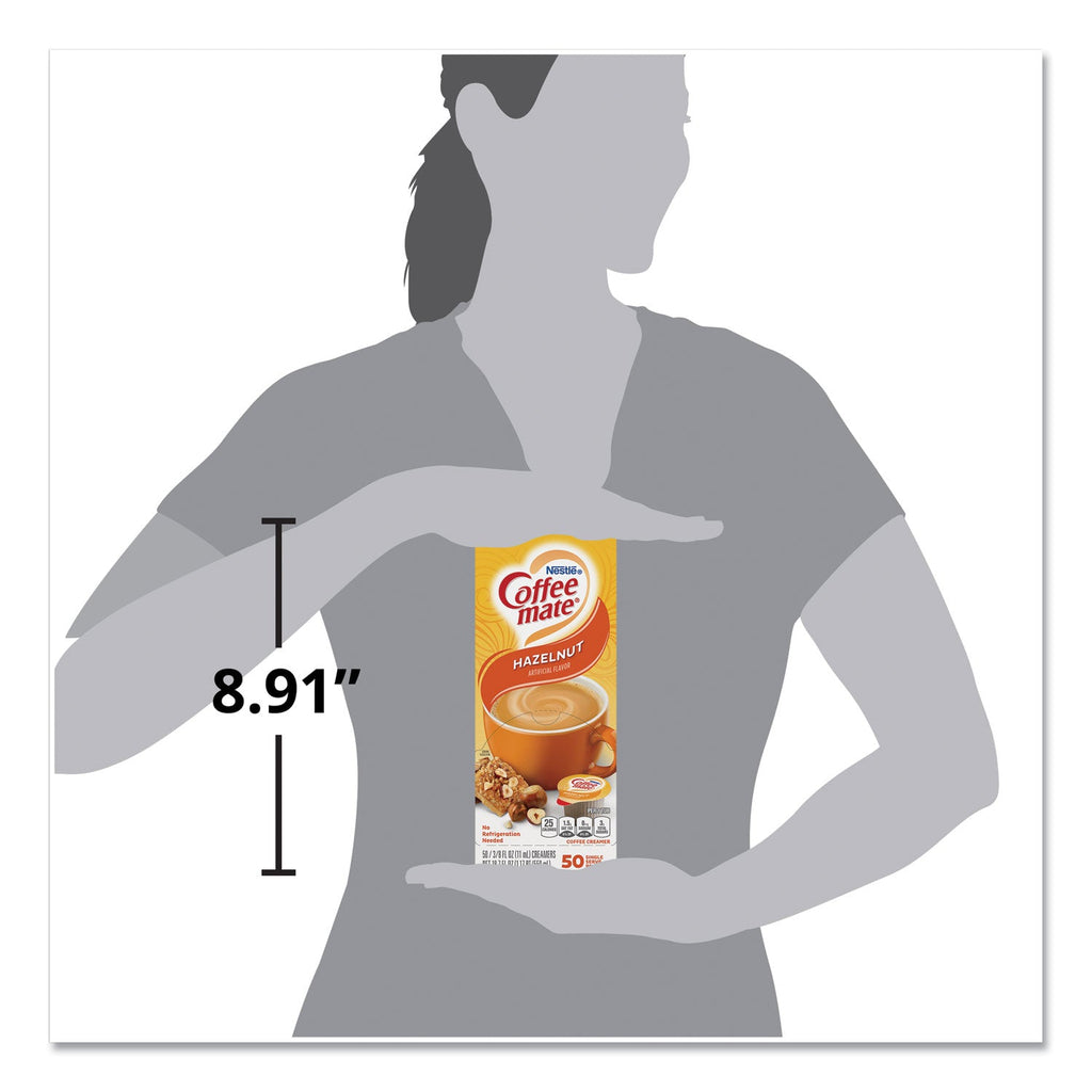 Coffee mate Liquid Coffee Creamer, Hazelnut, 0.38 oz Mini Cups, 50/Box