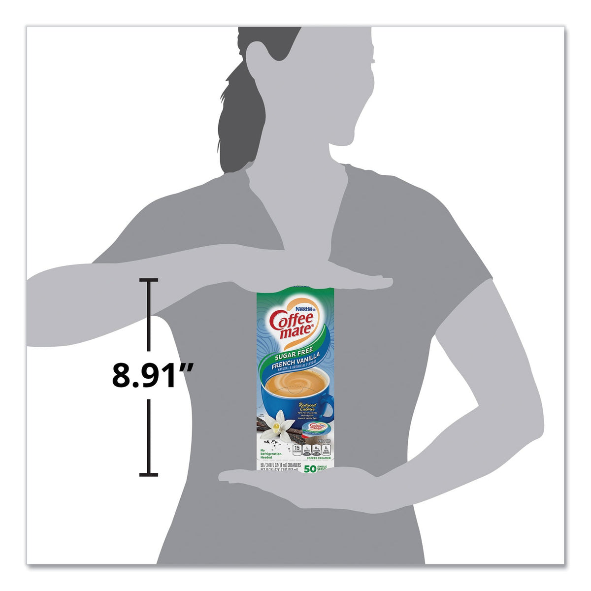 Coffee mate Liquid Coffee Creamer, Sugar Free French Vanilla, 0.38 oz Mini Cups, 50/Box