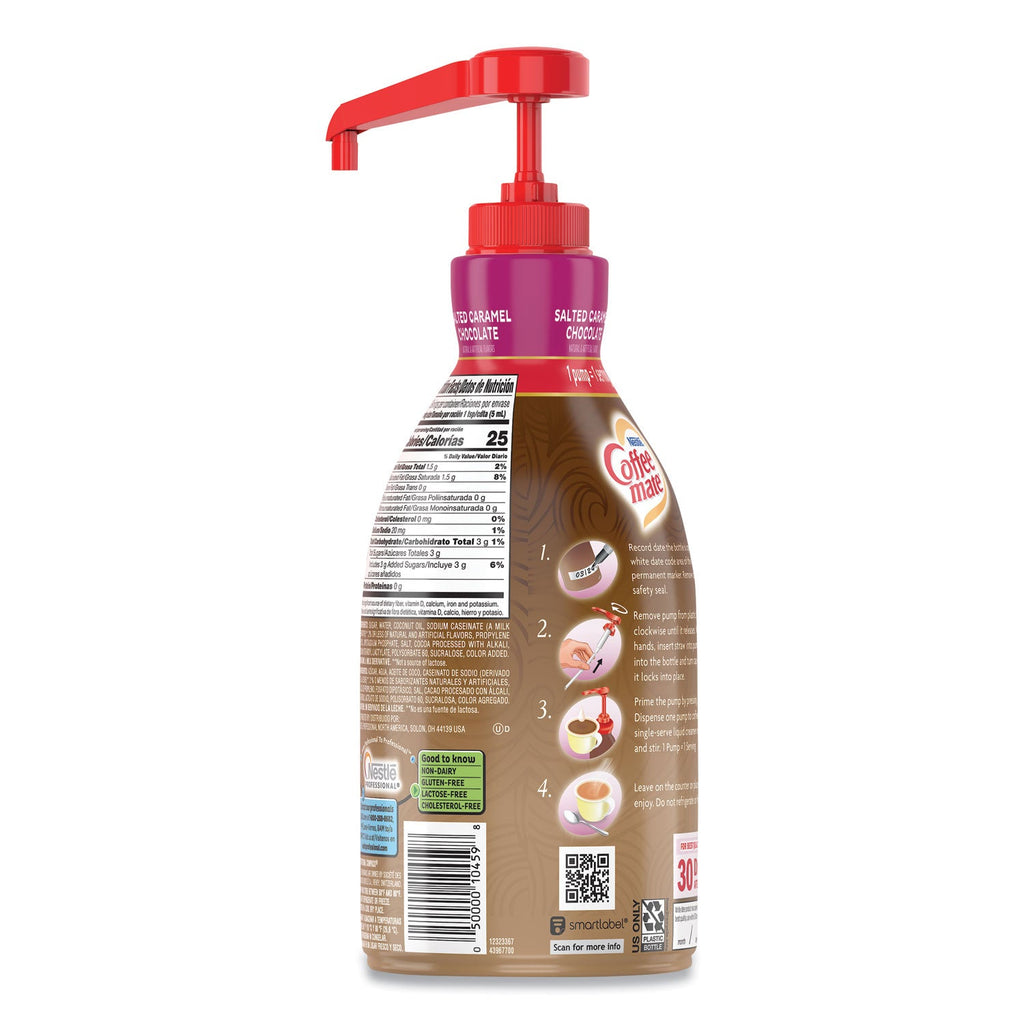 Coffee mate Liquid Creamer Pump Bottle, Salted Caramel Chocolate, 1.5 Liter