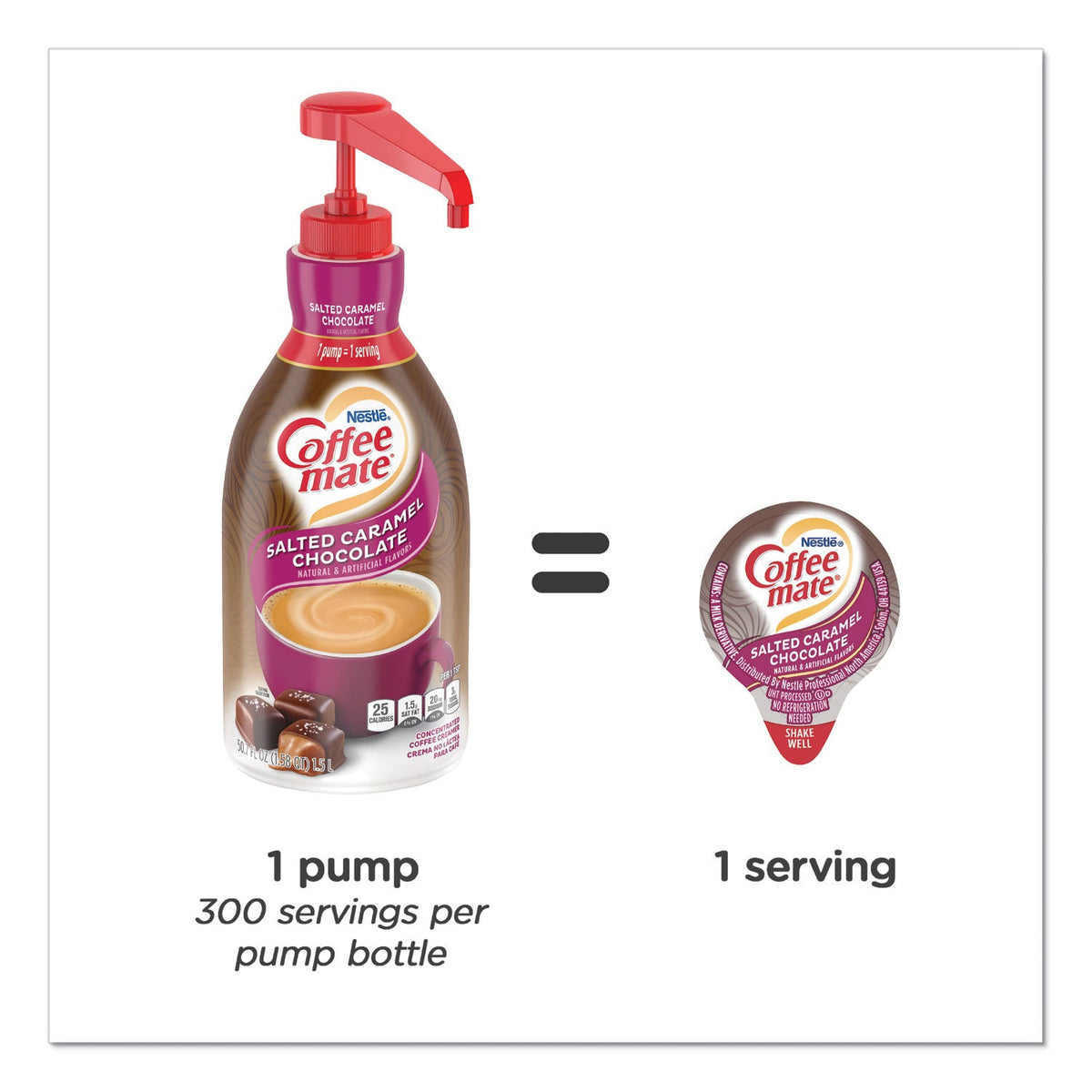 Coffee mate Liquid Creamer Pump Bottle, Salted Caramel Chocolate, 1.5 Liter