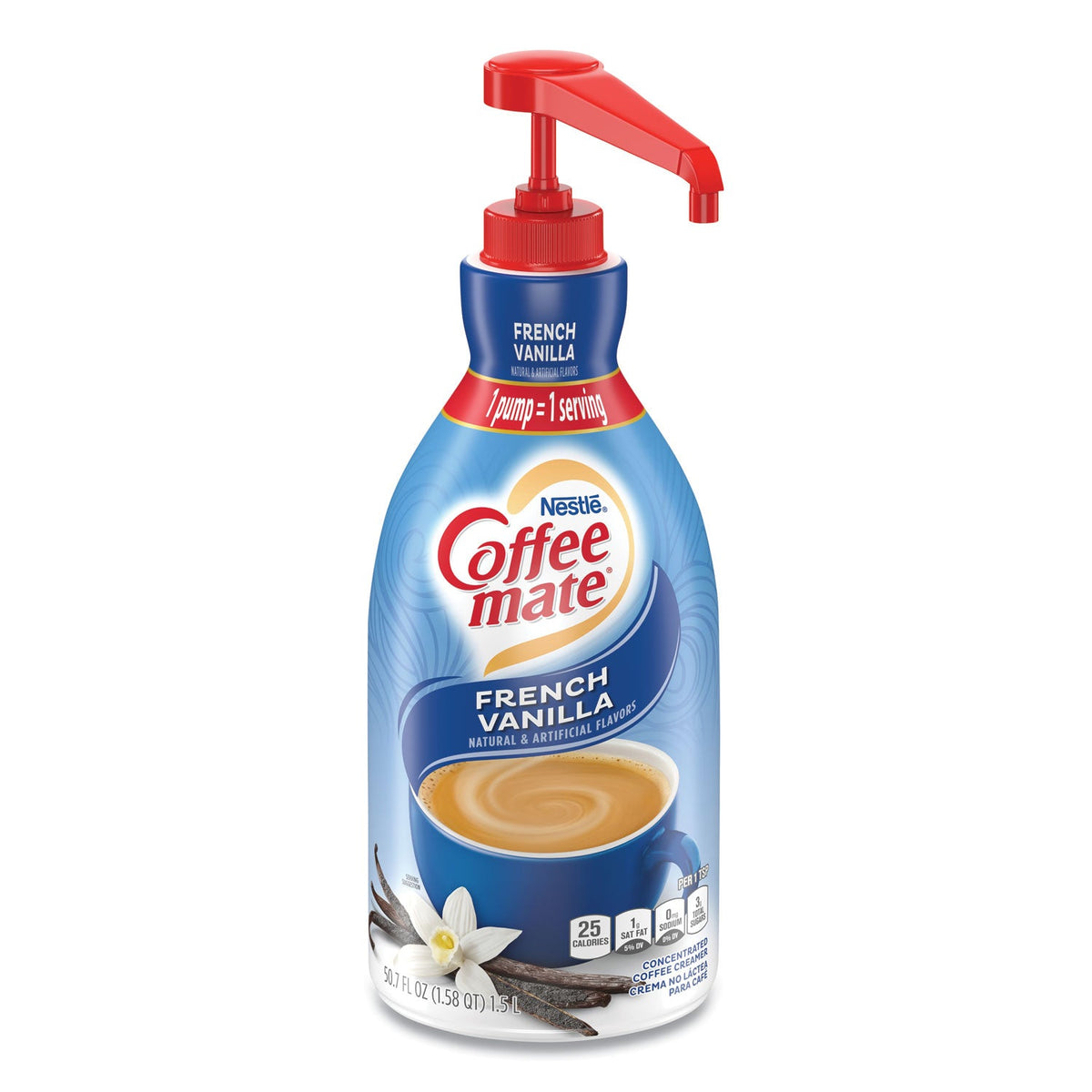 Coffee mate Liquid Coffee Creamer, French Vanilla, 1500mL Pump Bottle