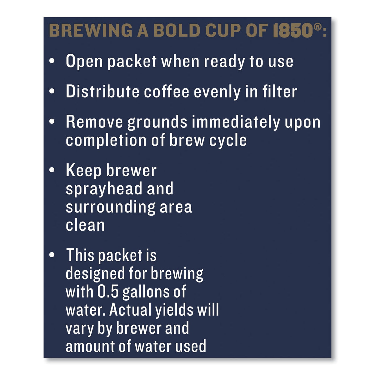 1850 Coffee Fraction Packs, Pioneer Blend, Medium Roast, 2.5 oz Pack, 24 Packs/Carton