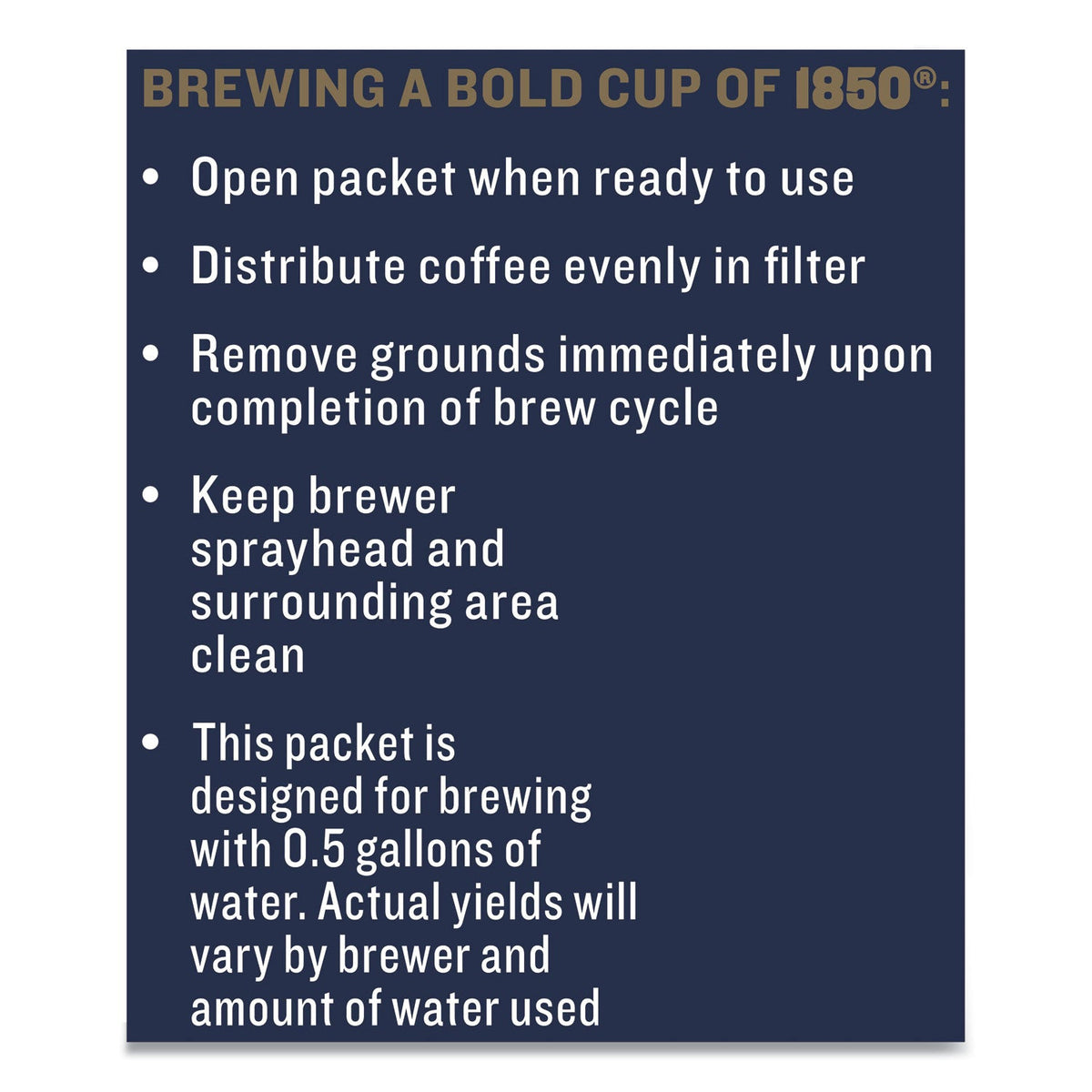 1850 Coffee Fraction Packs, Black Gold, Dark Roast, 2.5 oz Pack, 24 Packs/Carton