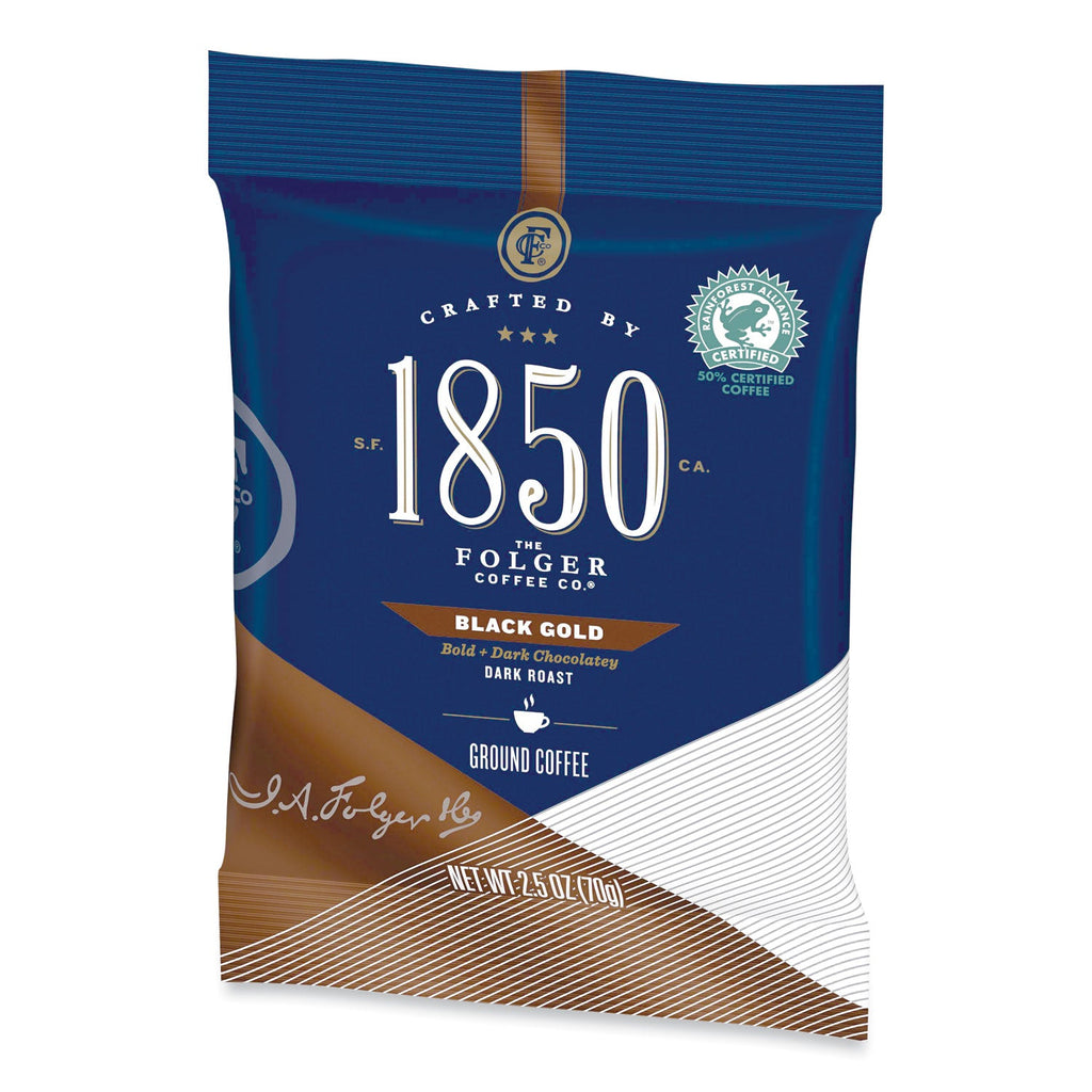 1850 Coffee Fraction Packs, Black Gold, Dark Roast, 2.5 oz Pack, 24 Packs/Carton