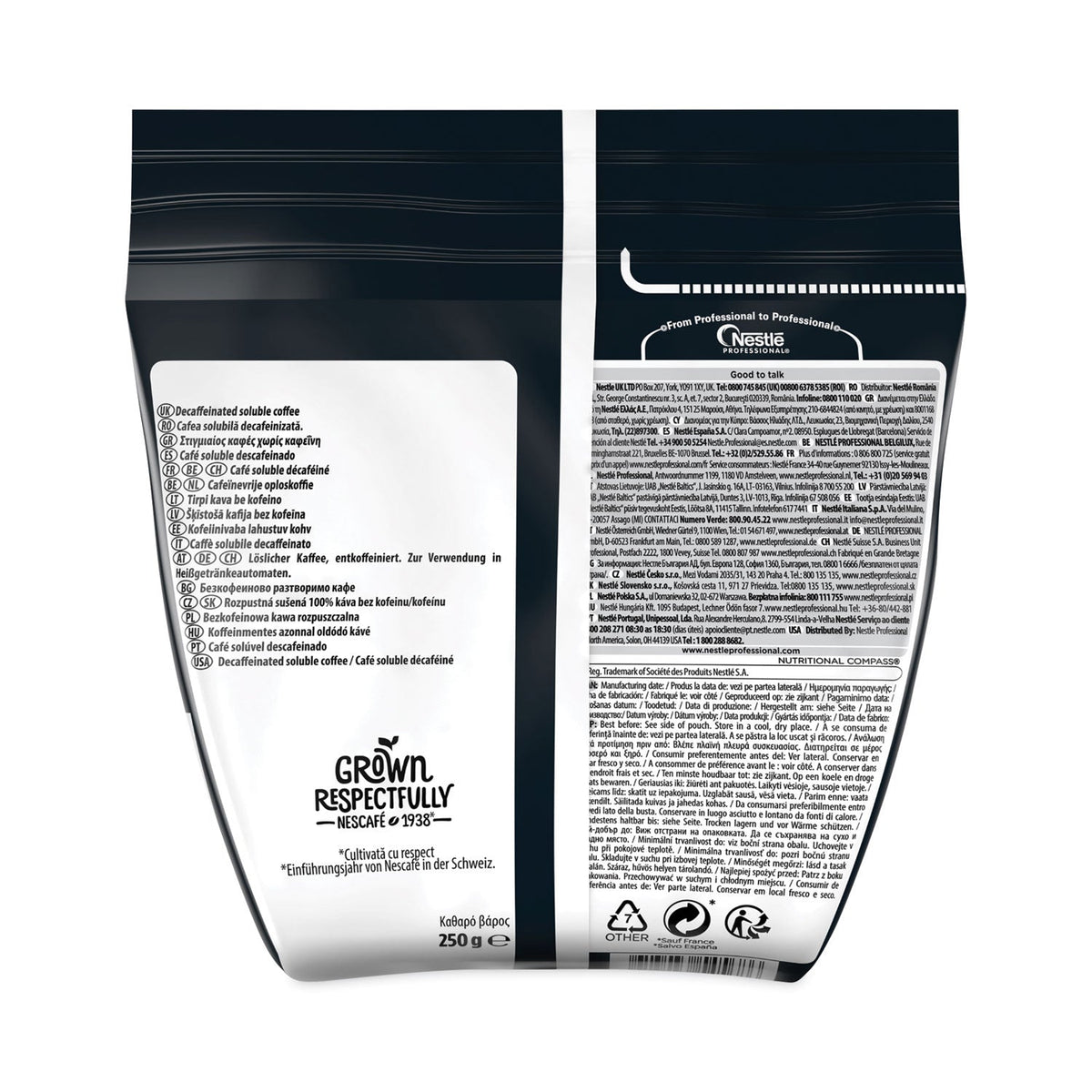 Nescafé Ristretto Decaffeinated Blend Coffee, 8.8 oz Bag, 4/Carton