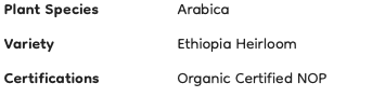 Ethiopia Kayon Mountain Organic G1 Natural