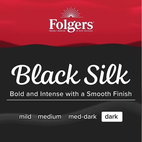 Folgers Black Silk Dark Roast Ground Coffee, 22.6 Ounce Canister