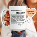 Personalized Mentor Appreciation Ceramic Mug – \"Difference Maker\" Custom Definition Cup